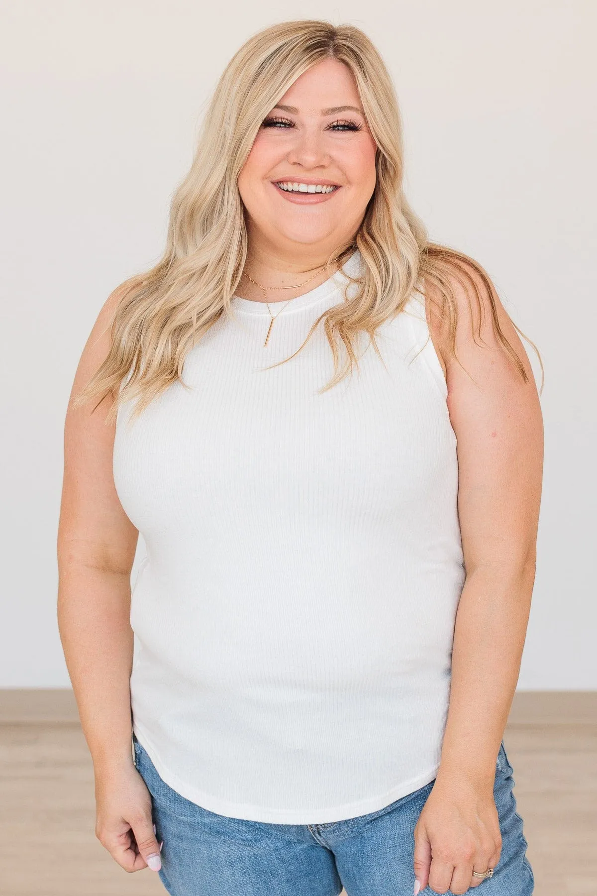Thread & Supply Kiss Me Hard Ribbed Top- Off White