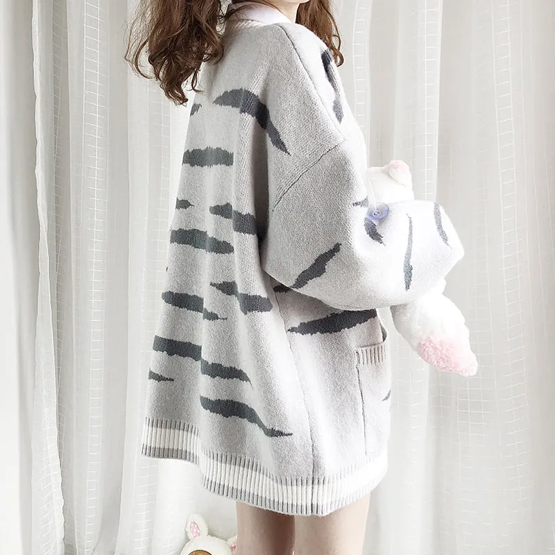 Tiger cat knitted jacket YC24387