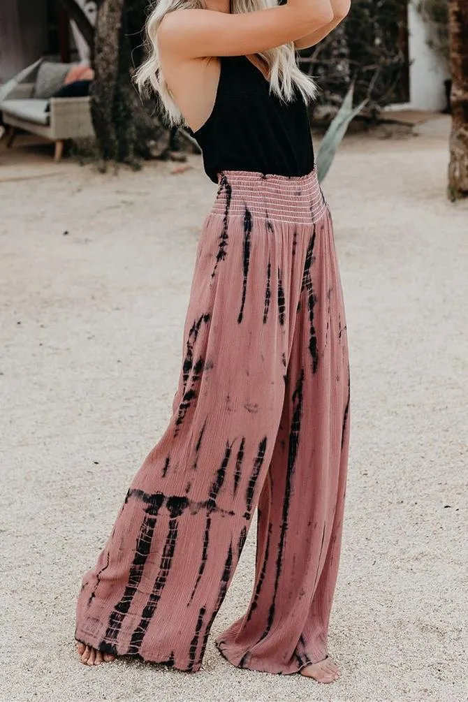 Uma Smocked Tie Dye Pants