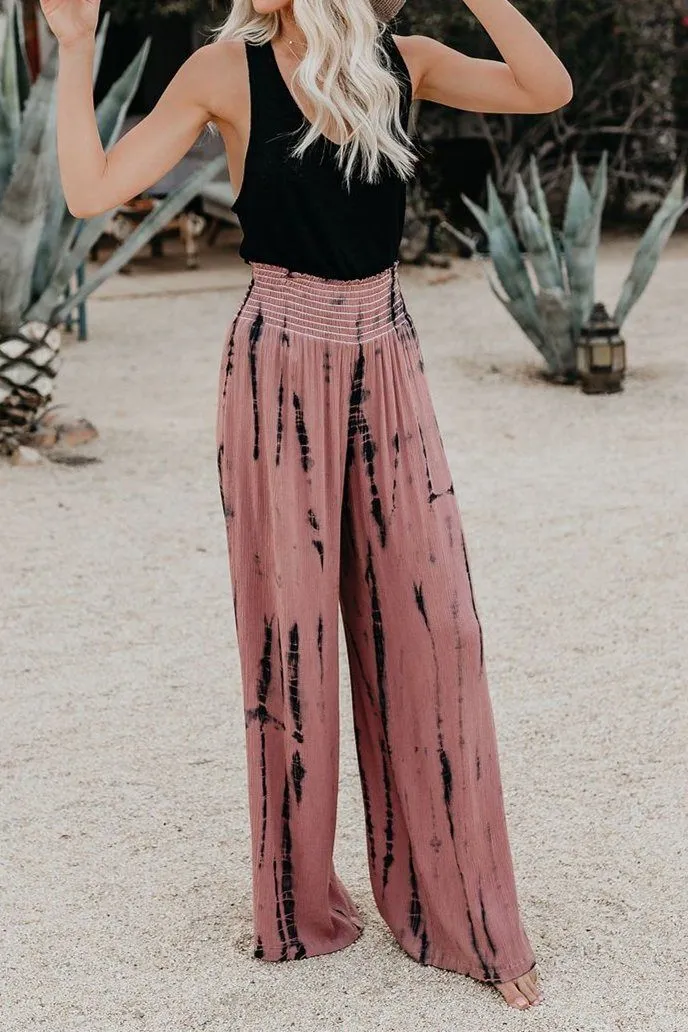 Uma Smocked Tie Dye Pants