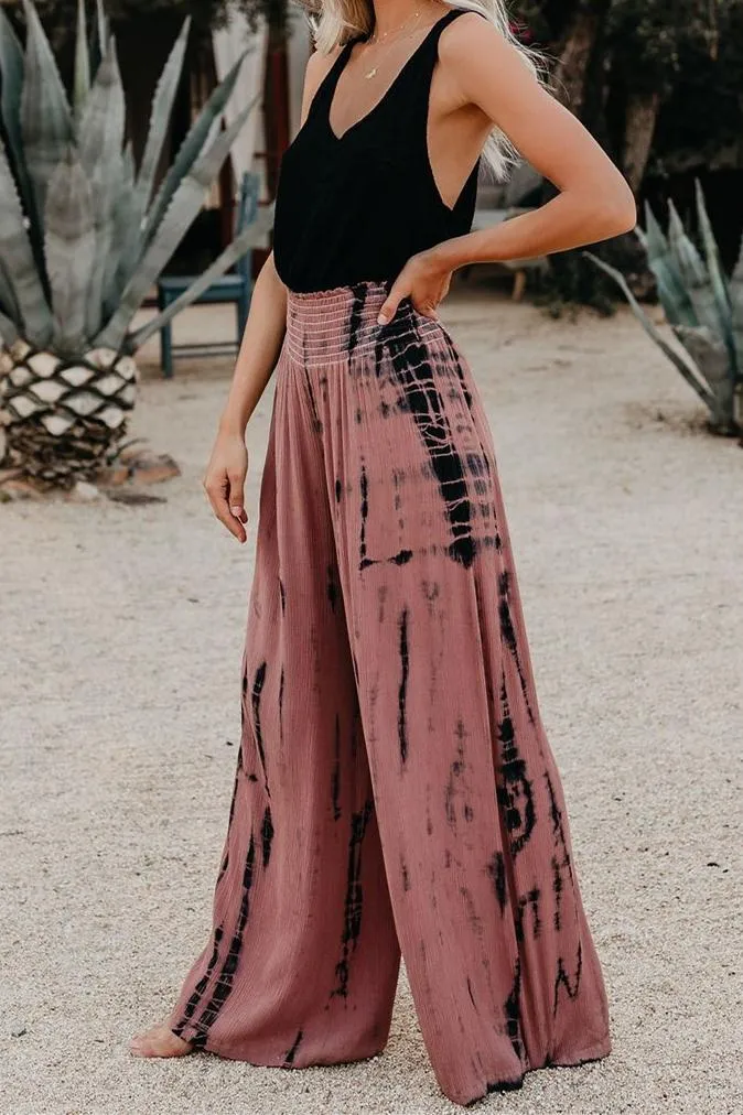 Uma Smocked Tie Dye Pants