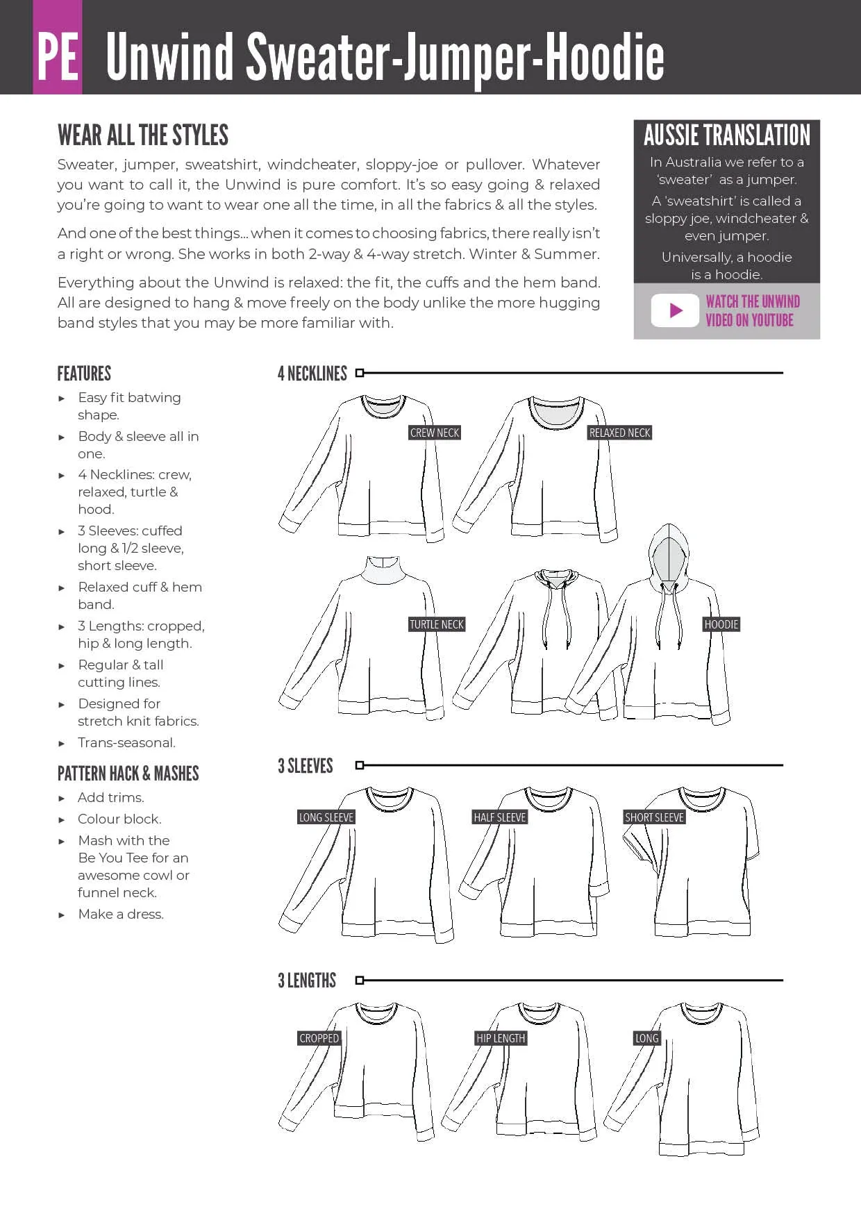 Unwind Top | Sweater & Hoodie Sewing Pattern