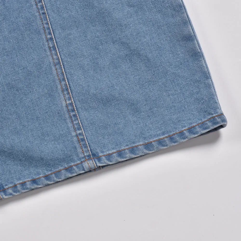 V-neck Backless Vest Single-breasted Denim Mini Dresses