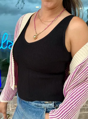 V-Neck Ribbed Tank