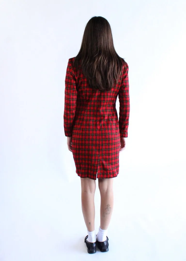 Vintage Plaid Dress D0097