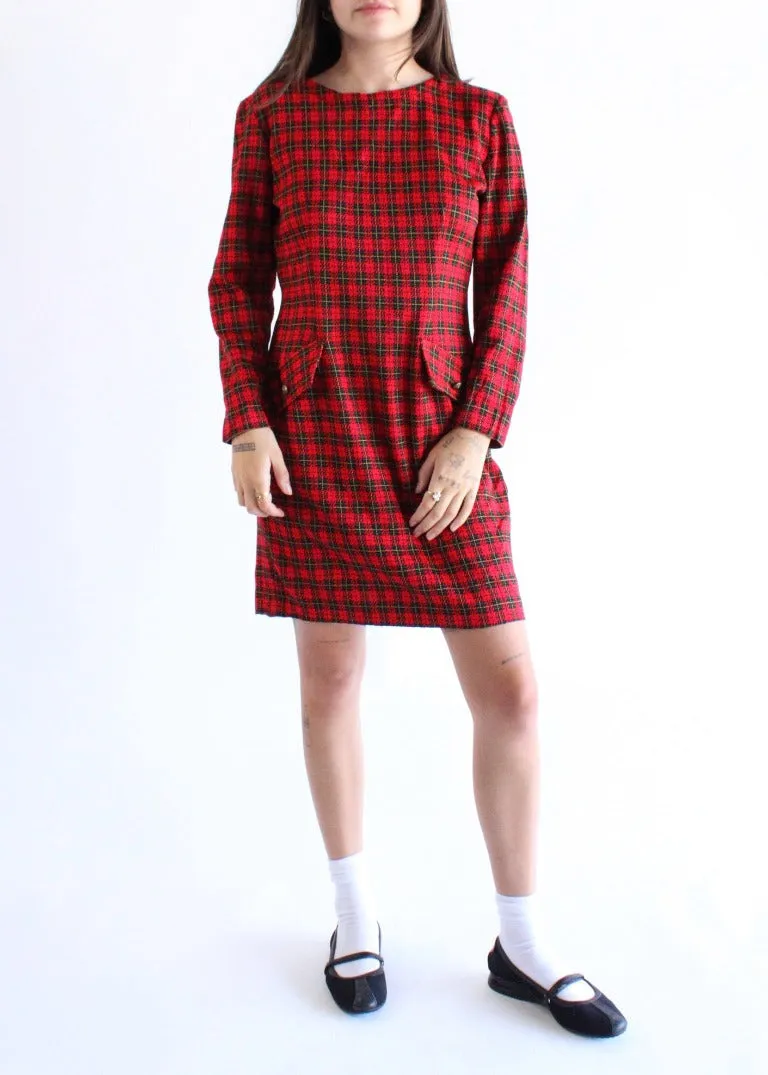Vintage Plaid Dress D0097