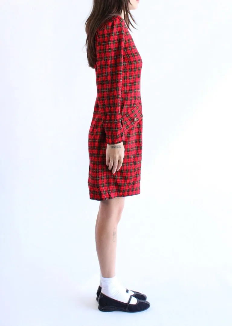 Vintage Plaid Dress D0097