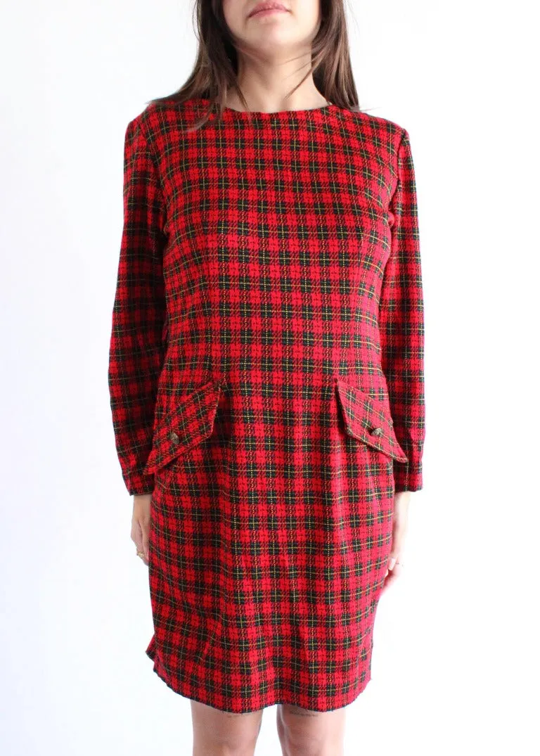 Vintage Plaid Dress D0097