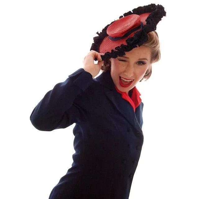 Vintage Womens Double Breasted Gab Suit 1940s Navy Blue 34-24-24