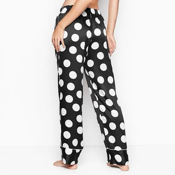 Vs Victorias Secret Polka Dot Satin Sleep Pant Tight Leggings Pajama XL