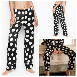 Vs Victorias Secret Polka Dot Satin Sleep Pant Tight Leggings Pajama XL