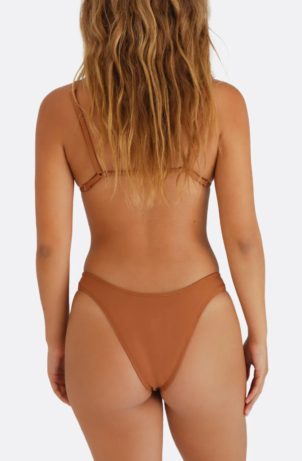 WALL STREET BRIEF Bikini Bottom - Skinny Dip Brown