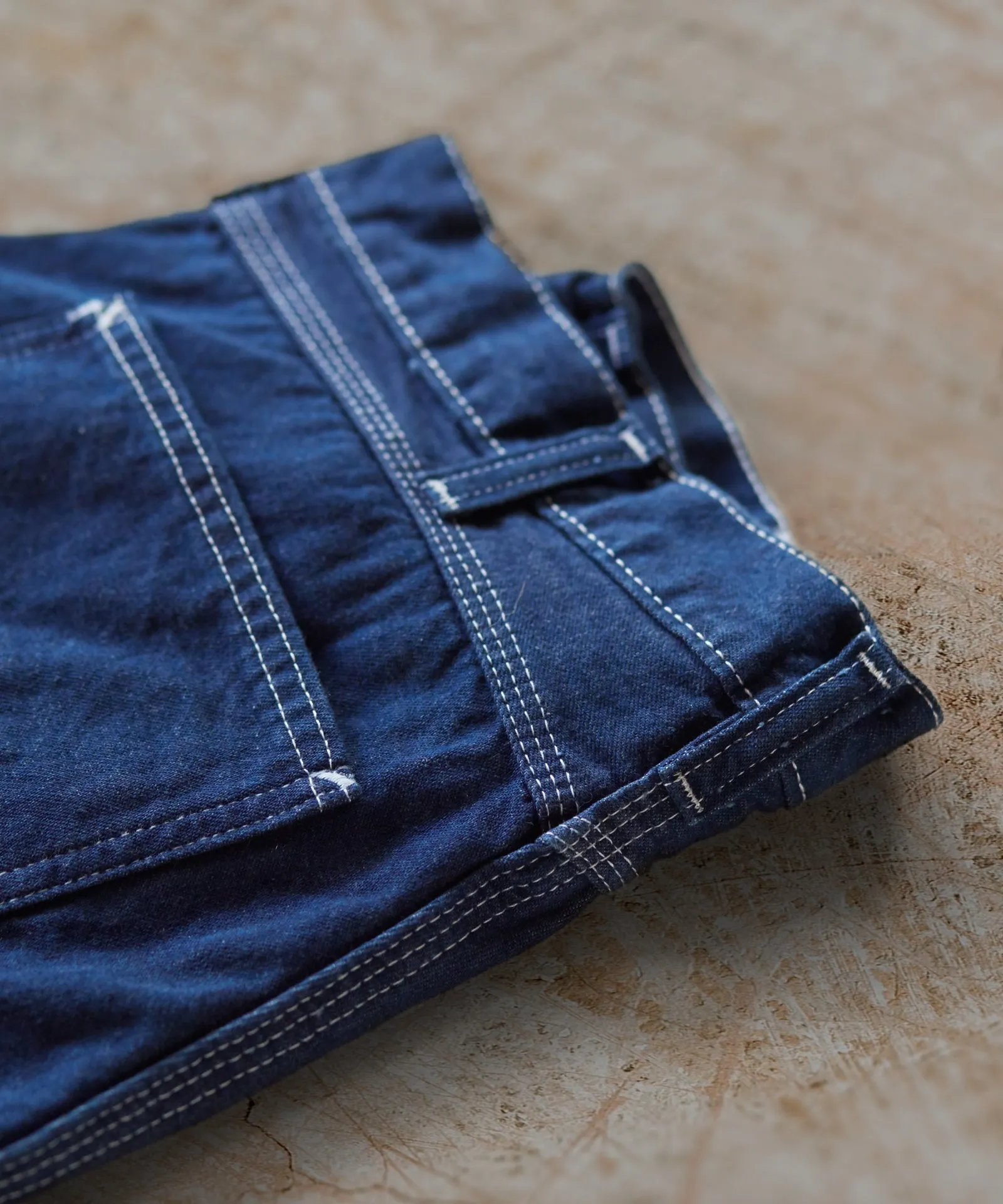 Washed Denim Carpenter Pant
