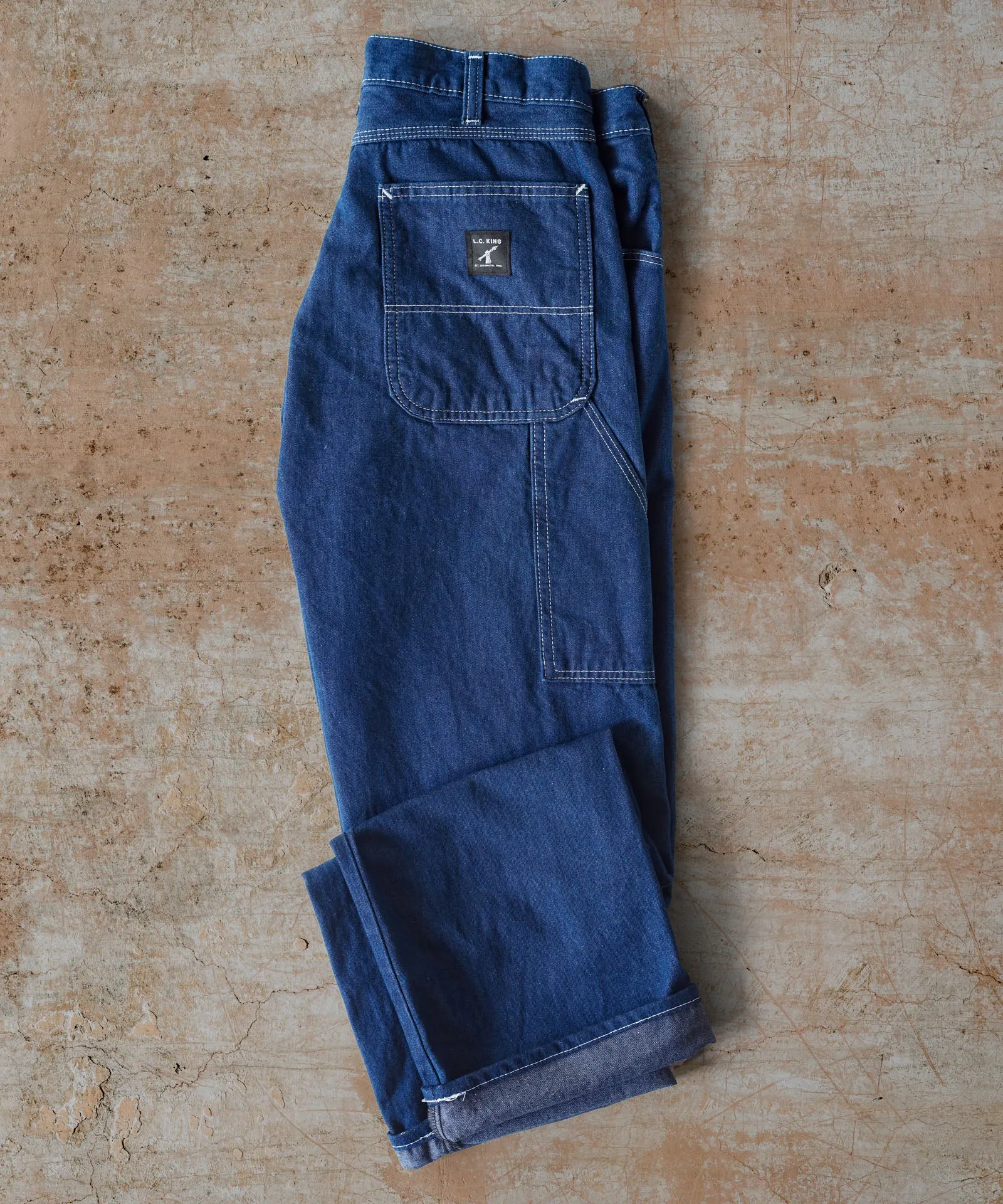 Washed Denim Carpenter Pant