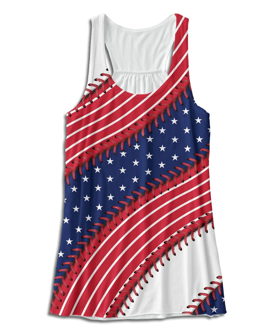 Washington Baseball Stitches Racerback Tank Top