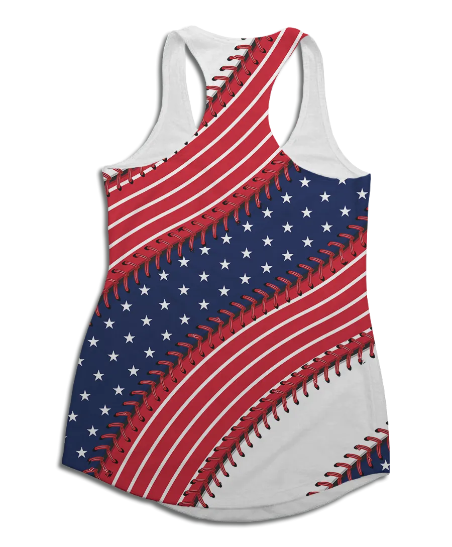 Washington Baseball Stitches Racerback Tank Top