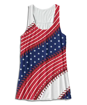 Washington Baseball Stitches Racerback Tank Top