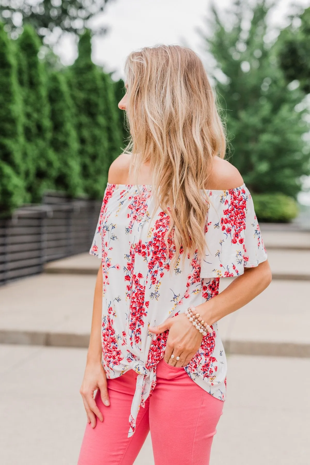 When I'm With You Off the Shoulder Top- Ivory