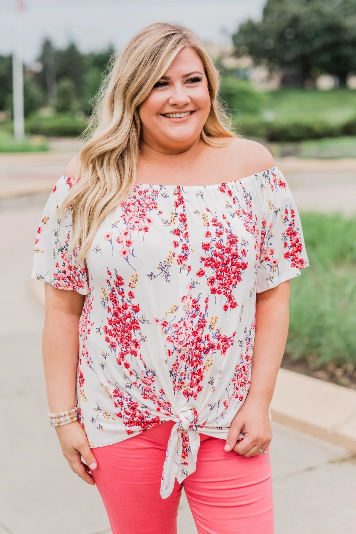 When I'm With You Off the Shoulder Top- Ivory