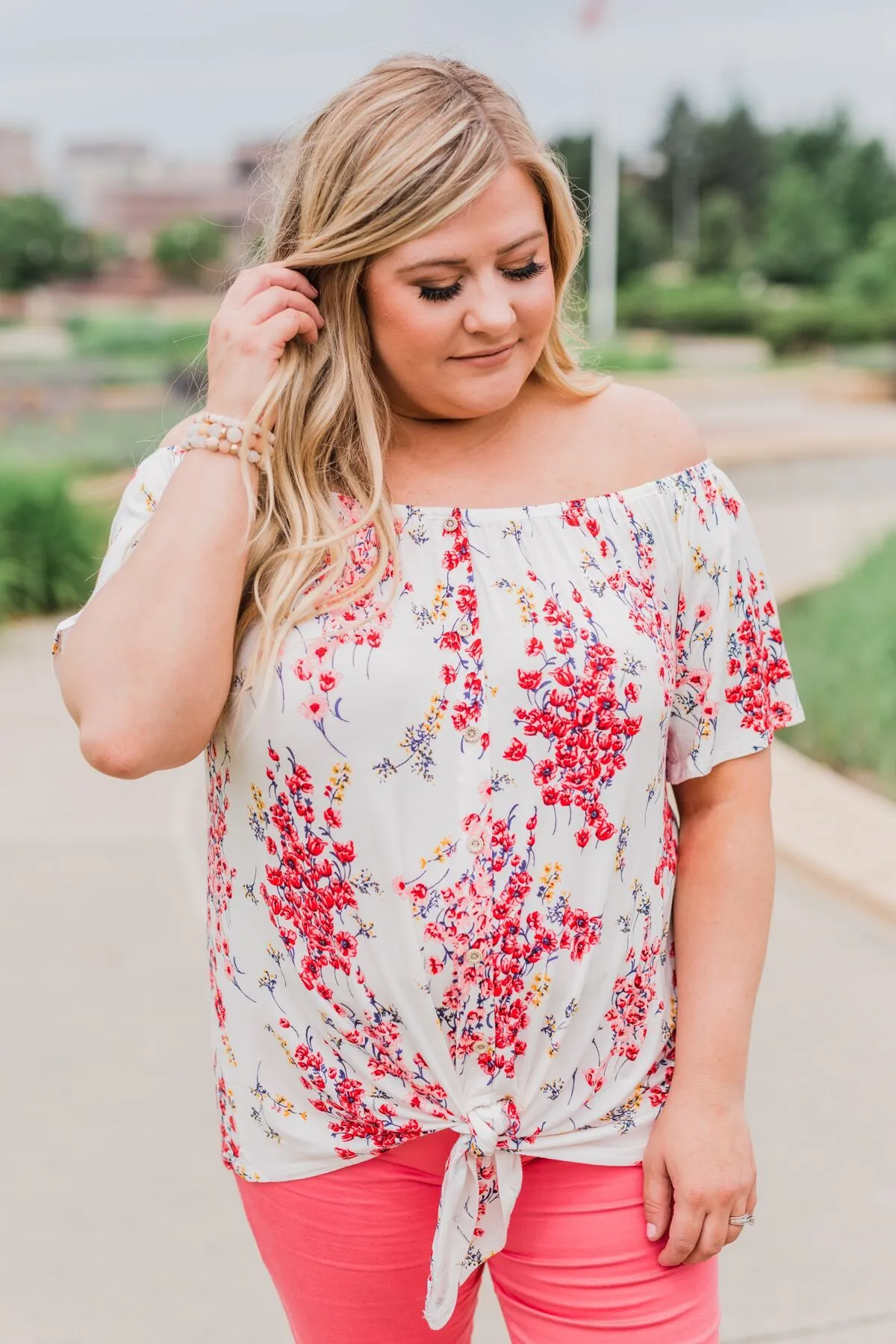 When I'm With You Off the Shoulder Top- Ivory