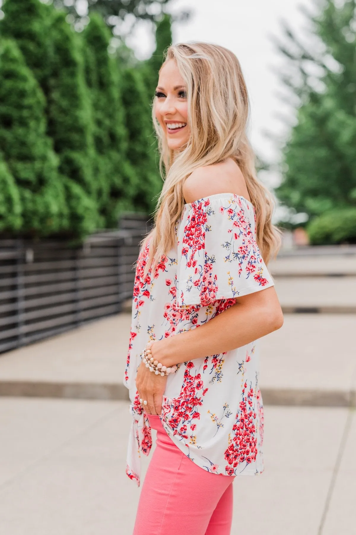 When I'm With You Off the Shoulder Top- Ivory