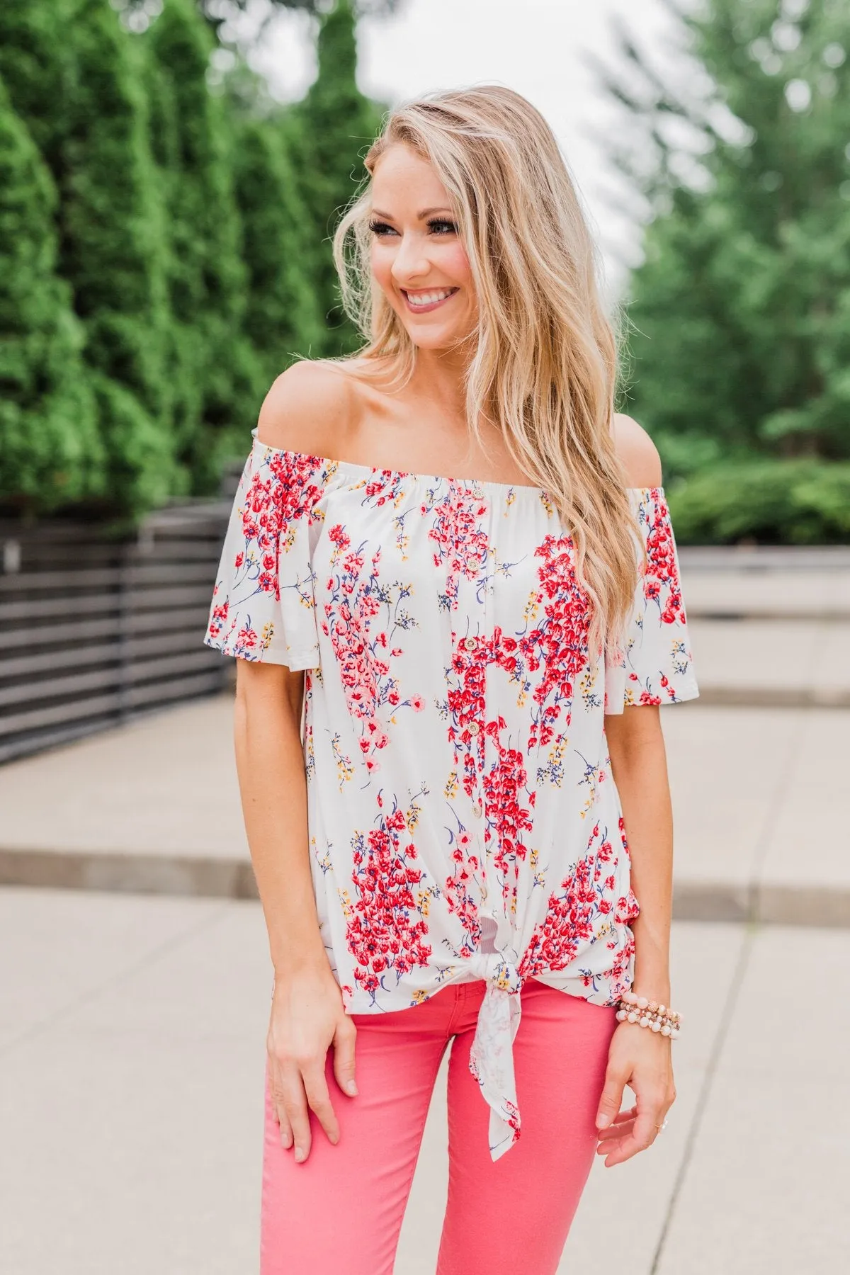 When I'm With You Off the Shoulder Top- Ivory