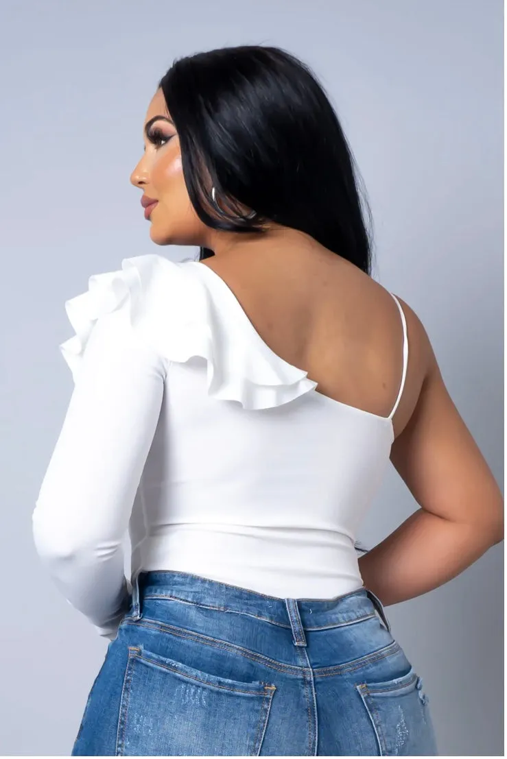 White One Shoulder Top