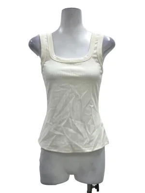 White Ribbed Tank Top