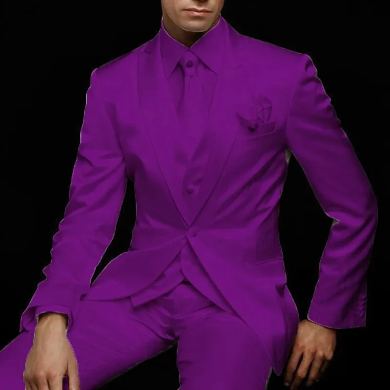 White Slim Fit Mens Suit for Wedding Groom Tuxedos 3 Piece Custom Satin Male Fashion Set Jacket with Pants Vest Latest Style