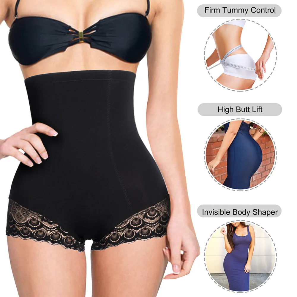Women Tummy Control Panties High Waist Girdle Slimmer Lace Briefs Underwear