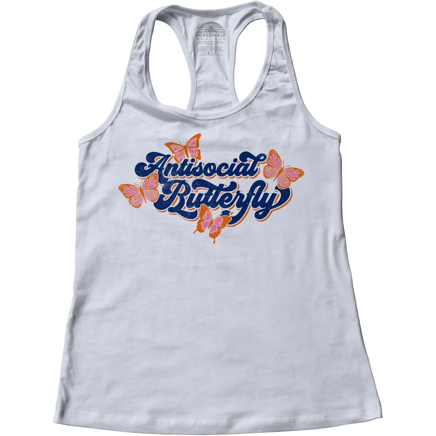 Women's Antisocial Butterfly Racerback Tank Top