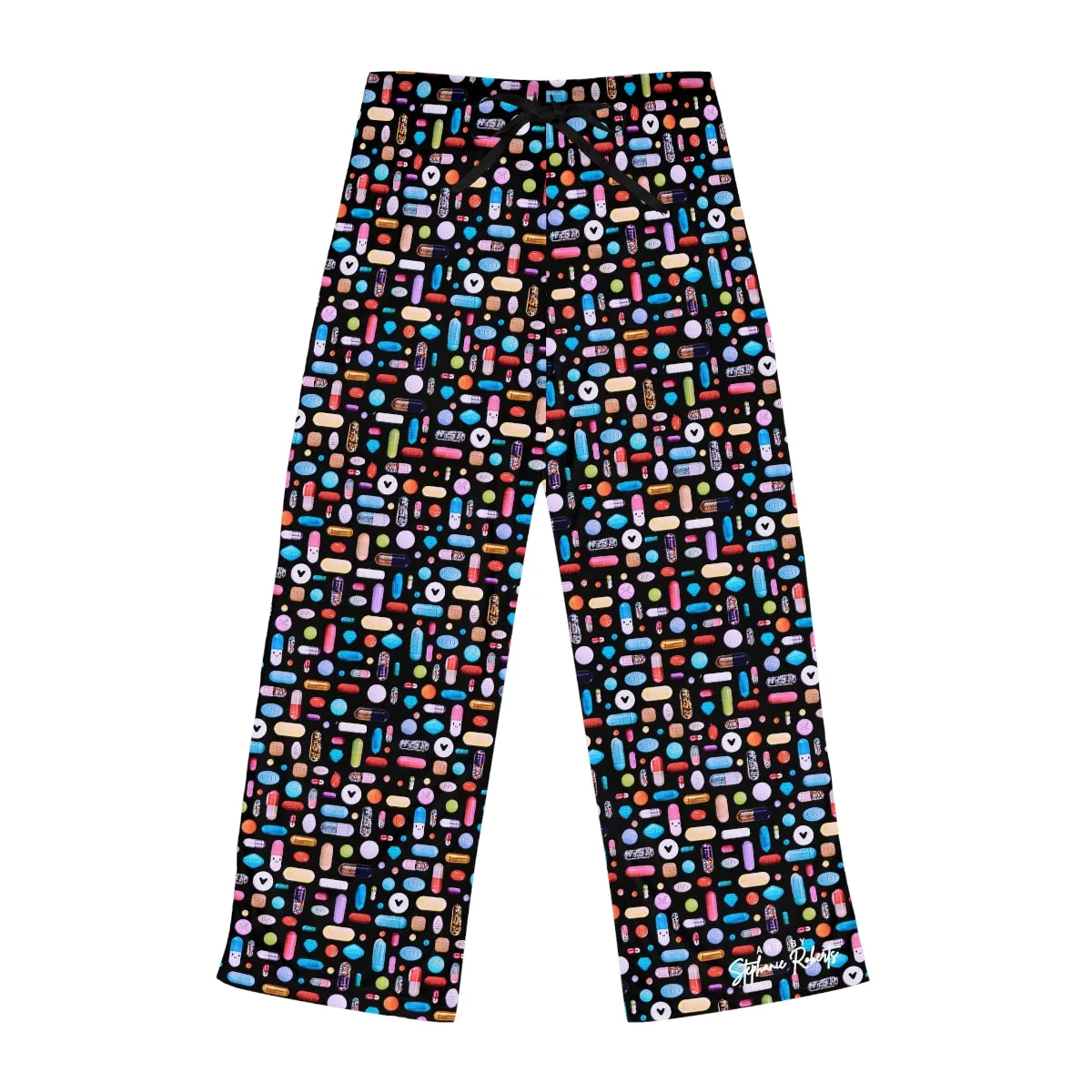 Women's Black Pill Grid Pajama Pants