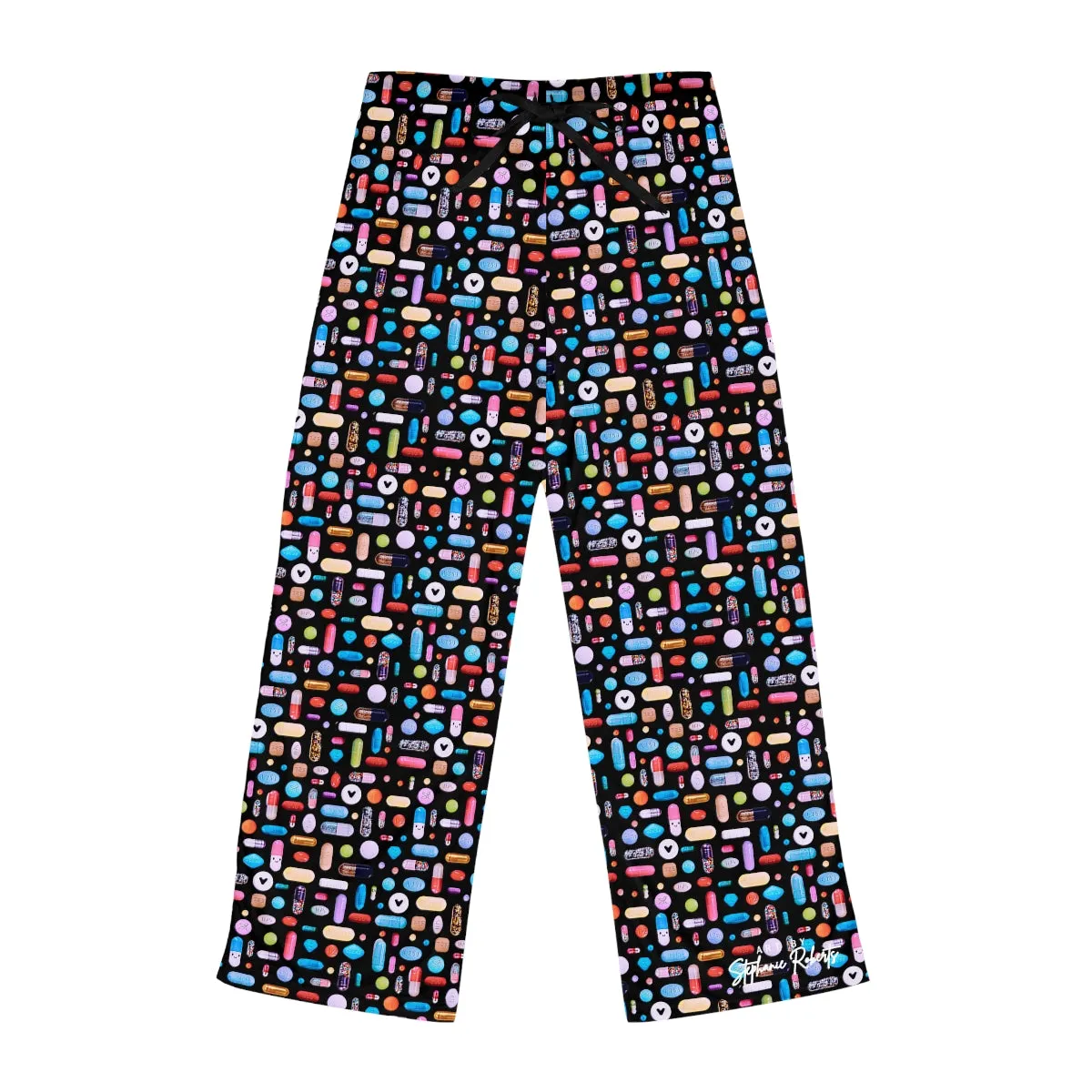 Women's Black Pill Grid Pajama Pants