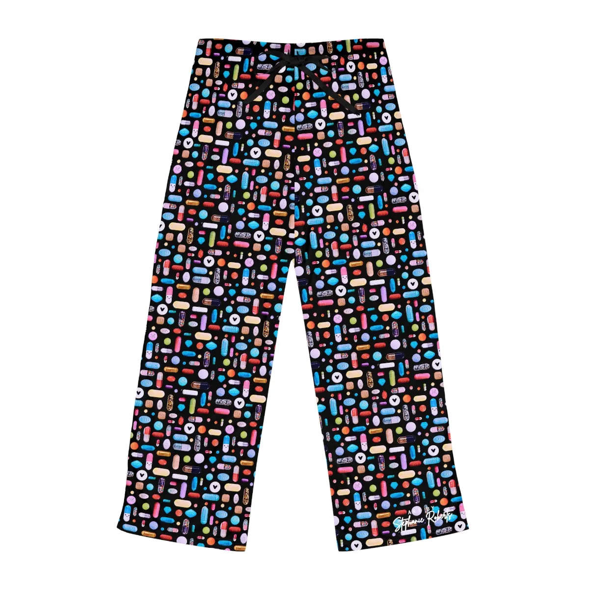 Women's Black Pill Grid Pajama Pants