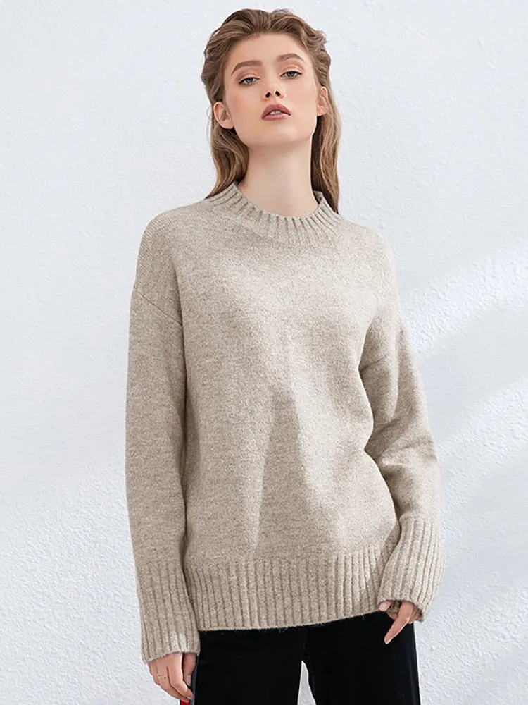 Womens Knitted Wool Turtleneck Sweater