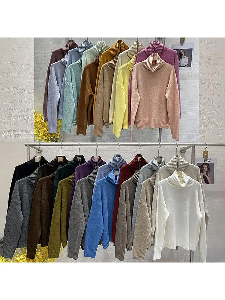 Womens Knitted Wool Turtleneck Sweater