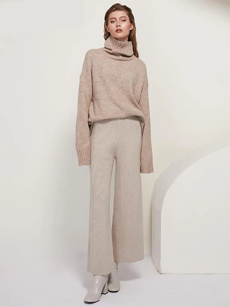 Womens Knitted Wool Turtleneck Sweater