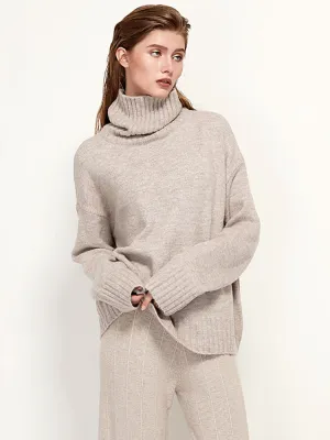 Womens Knitted Wool Turtleneck Sweater