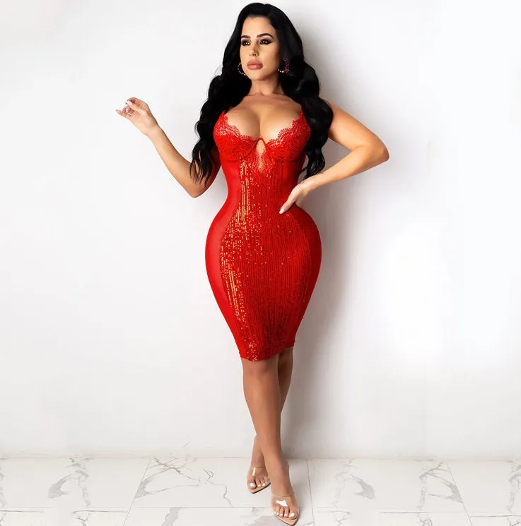 Womens Lace Dress | Sexy Lace Dress | Sequin Dress | Womens Bodycon Dress