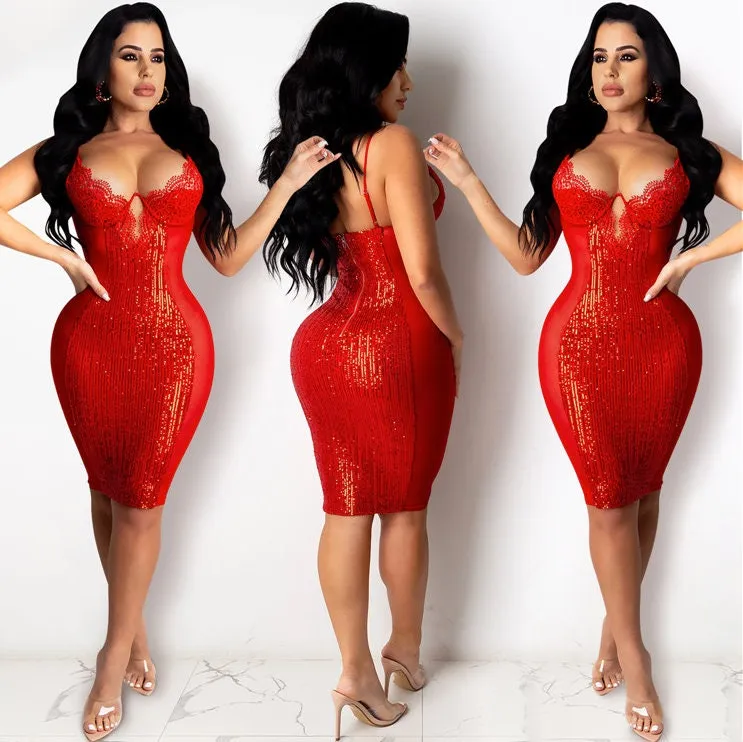 Womens Lace Dress | Sexy Lace Dress | Sequin Dress | Womens Bodycon Dress