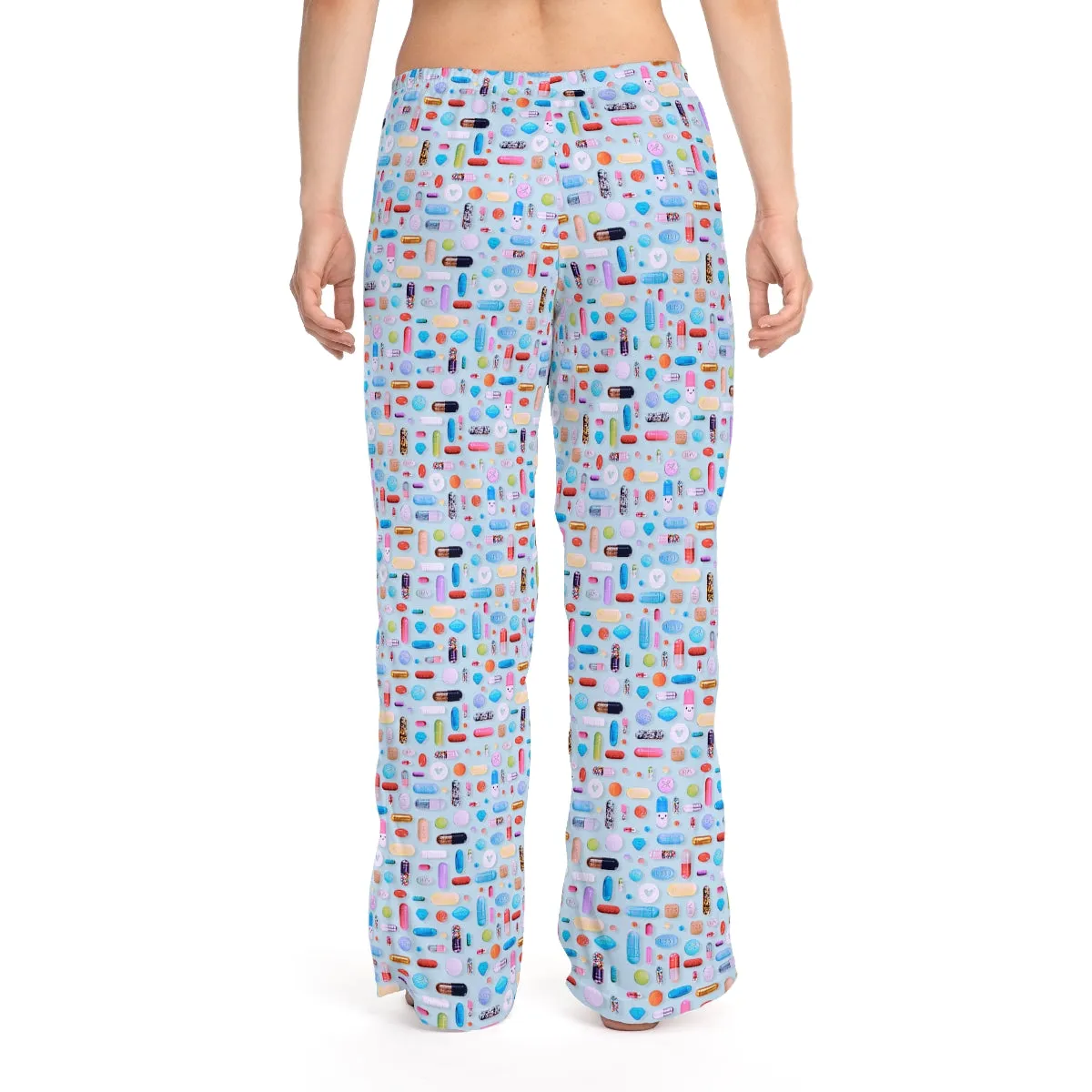 Women's Pale Blue Pill Grid Pajama Pants
