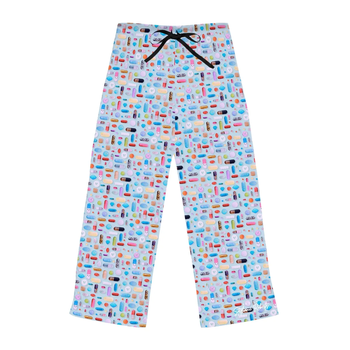 Women's Pale Blue Pill Grid Pajama Pants