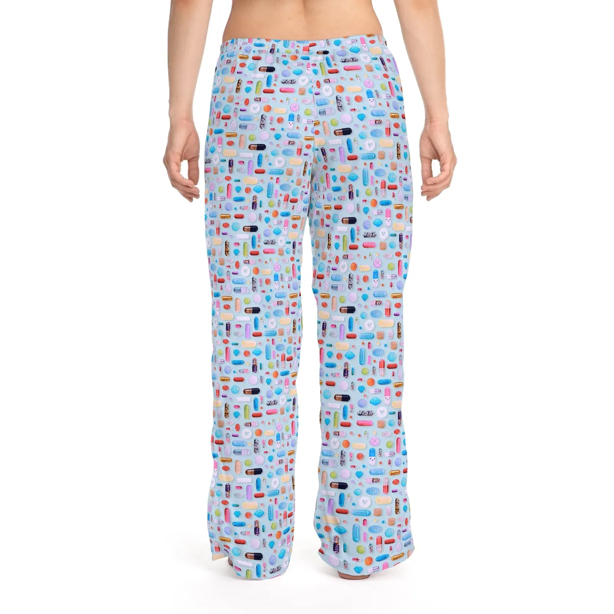 Women's Pale Blue Pill Grid Pajama Pants