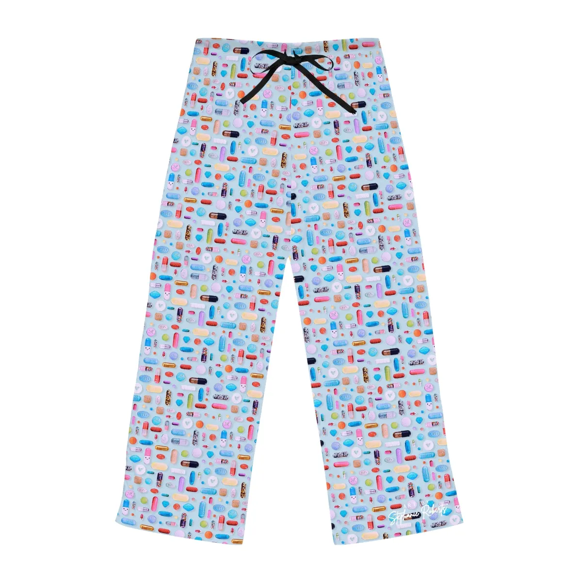 Women's Pale Blue Pill Grid Pajama Pants