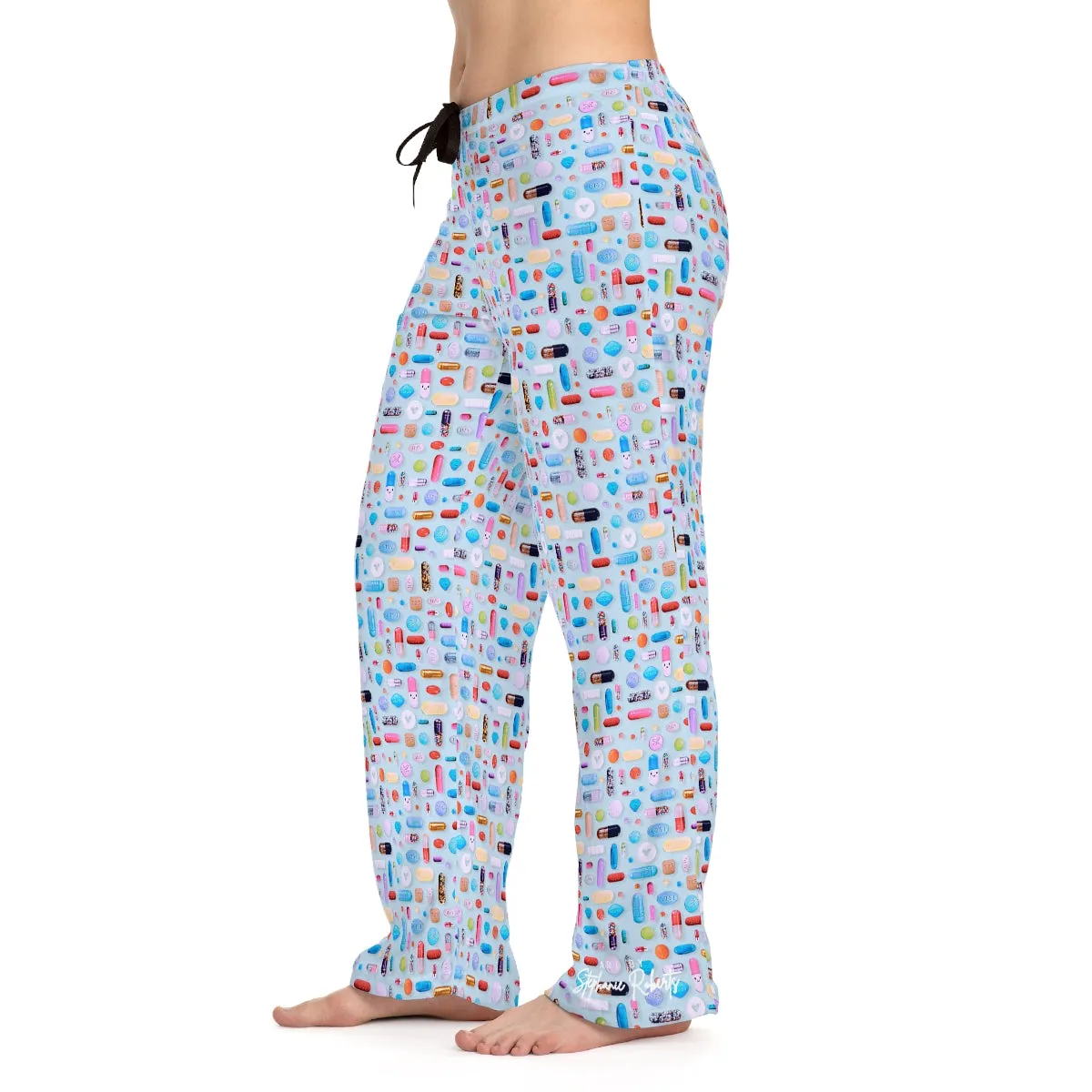 Women's Pale Blue Pill Grid Pajama Pants