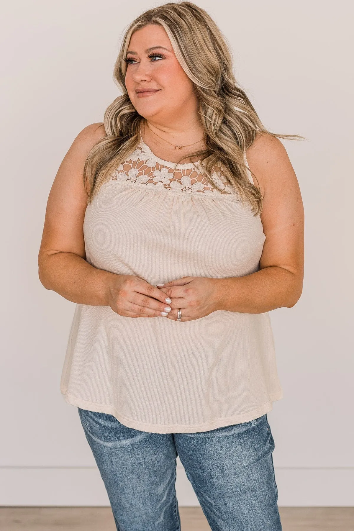 Worth My Time Knit Tank Top- Cream