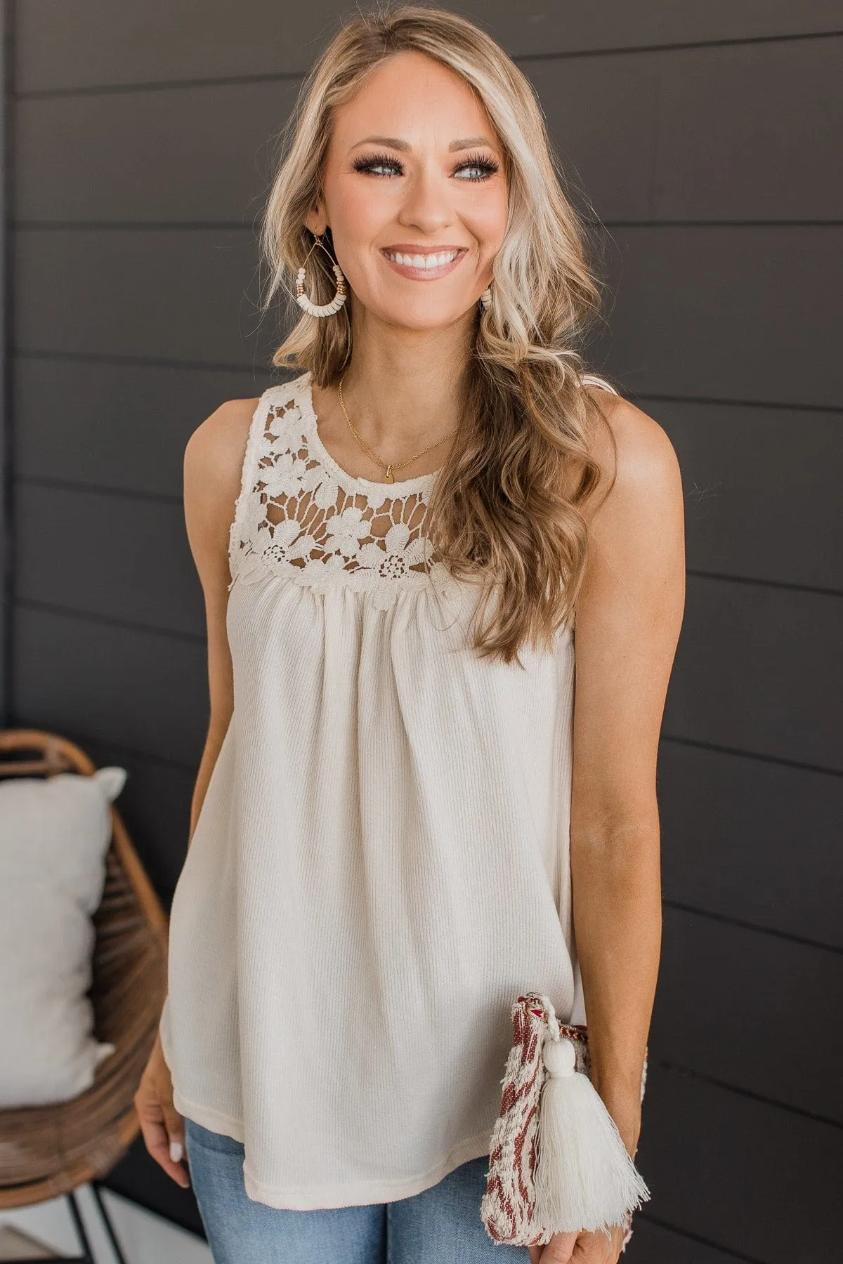 Worth My Time Knit Tank Top- Cream