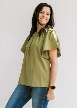 X Martini Olive Braided Neck Top