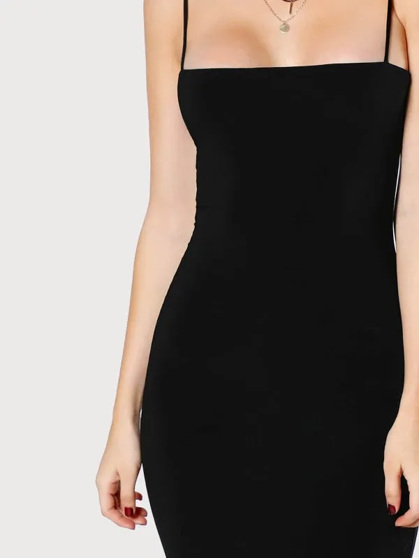 Yaya Black Cami Bodycon Dress