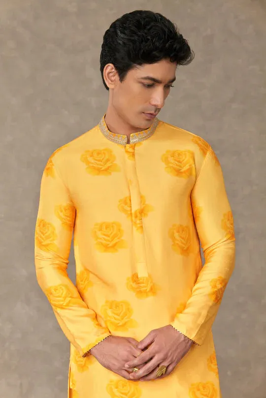 Yellow Gulaab Kurta Set With Pants
